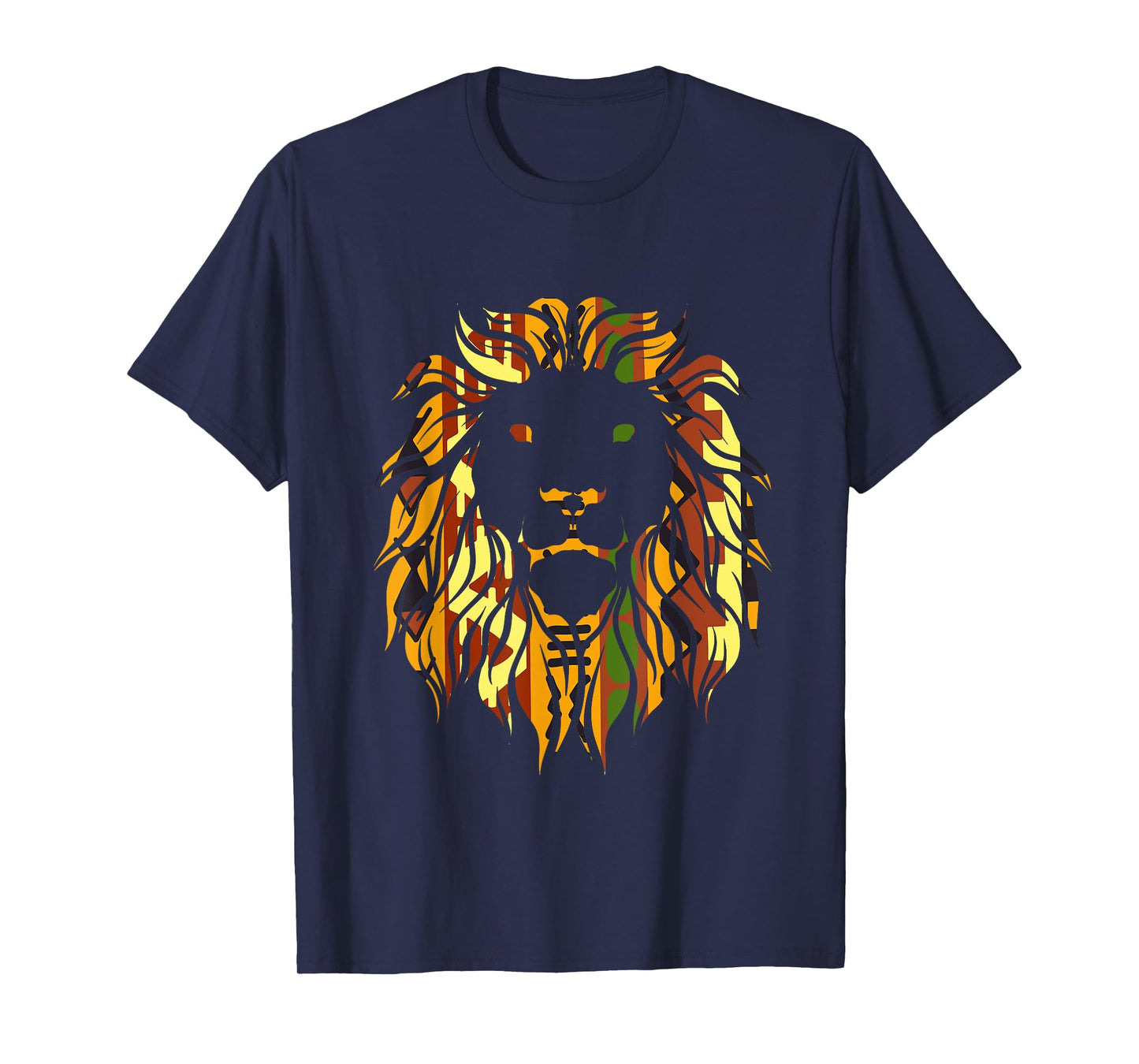 Melanin King Kente Lion African T-Shirt
