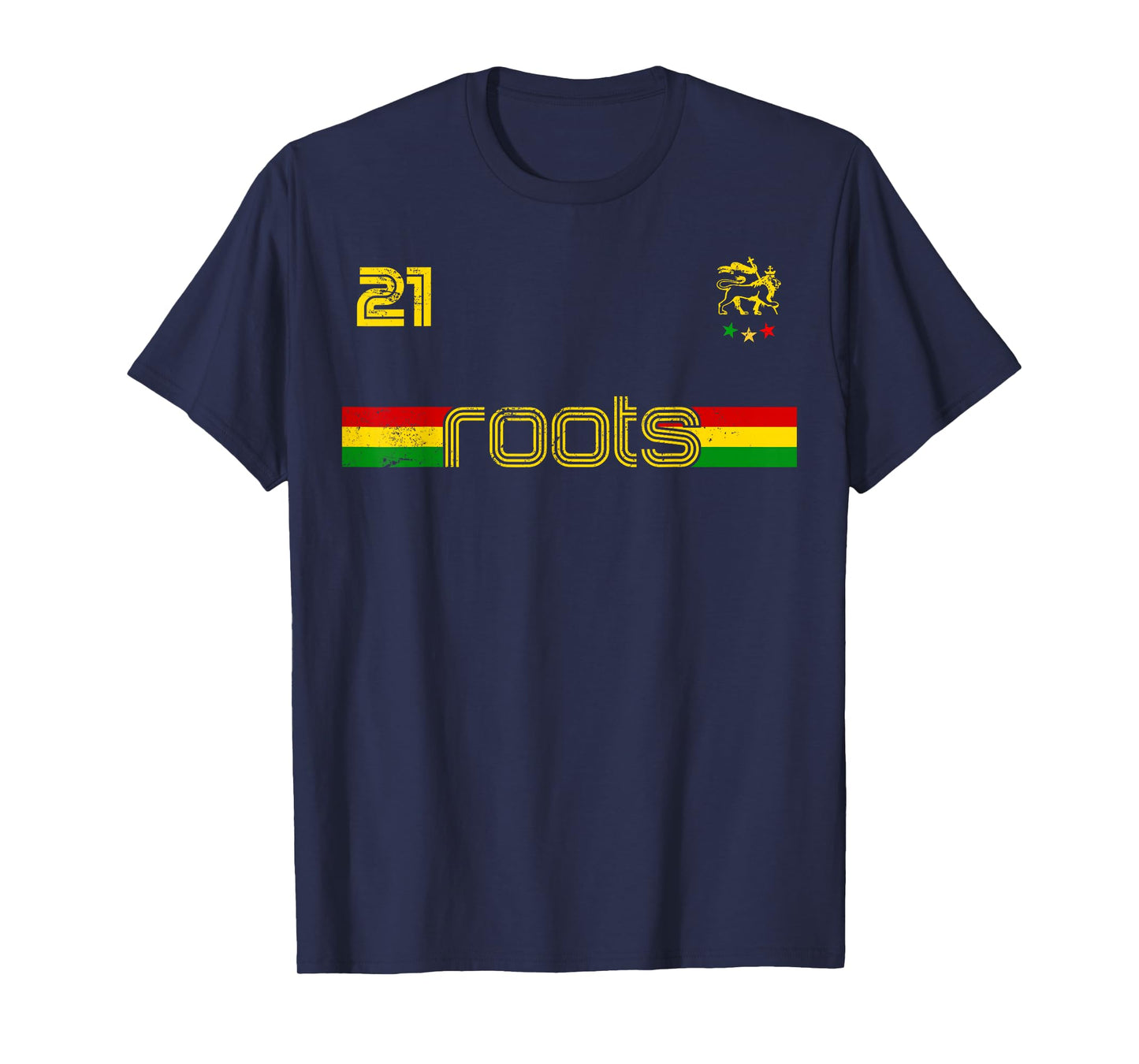 Reggae Rastafari Ethiopia Jamaica Football Soccer Style T-Shirt
