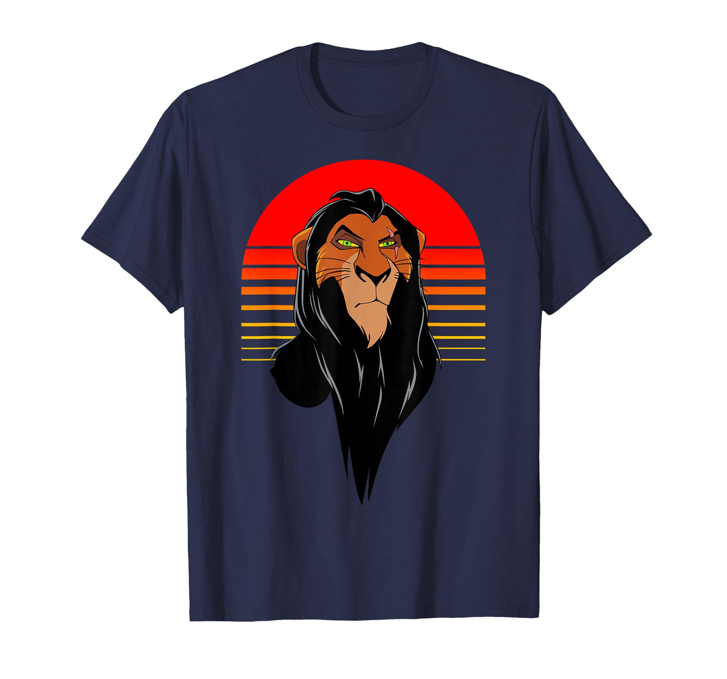 Disney Lion King Retro Scar Striped Portrait T-Shirt