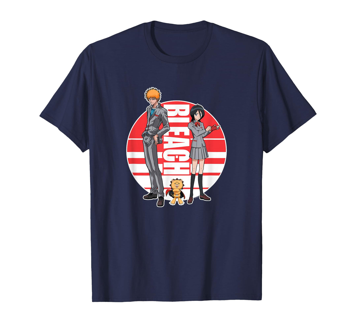 Bleach Ichigo Rukia and Kon Round Logo Anime T-Shirt