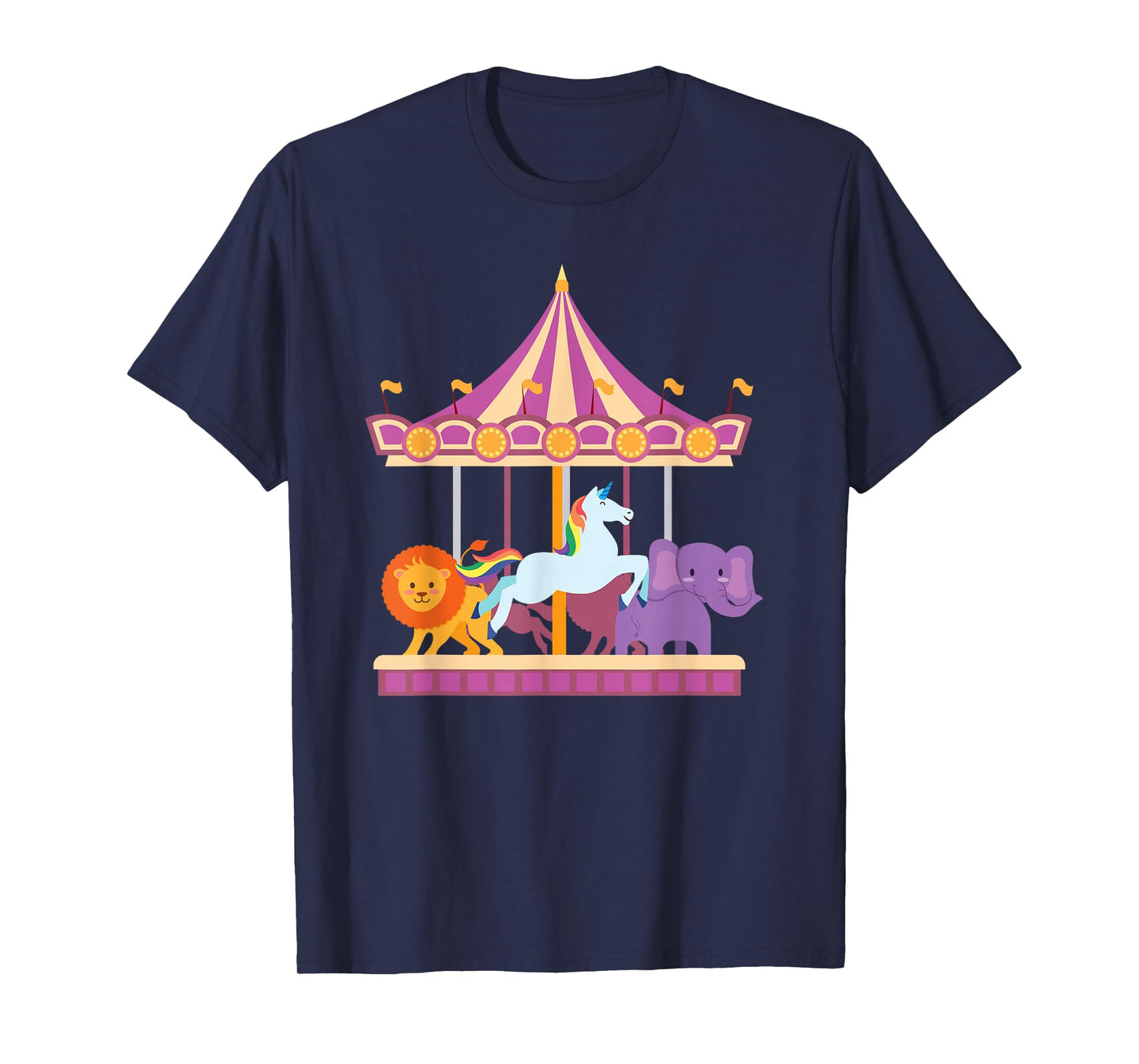 Circus Carousel Shirt Unicorn Lion Elephant T T-Shirt