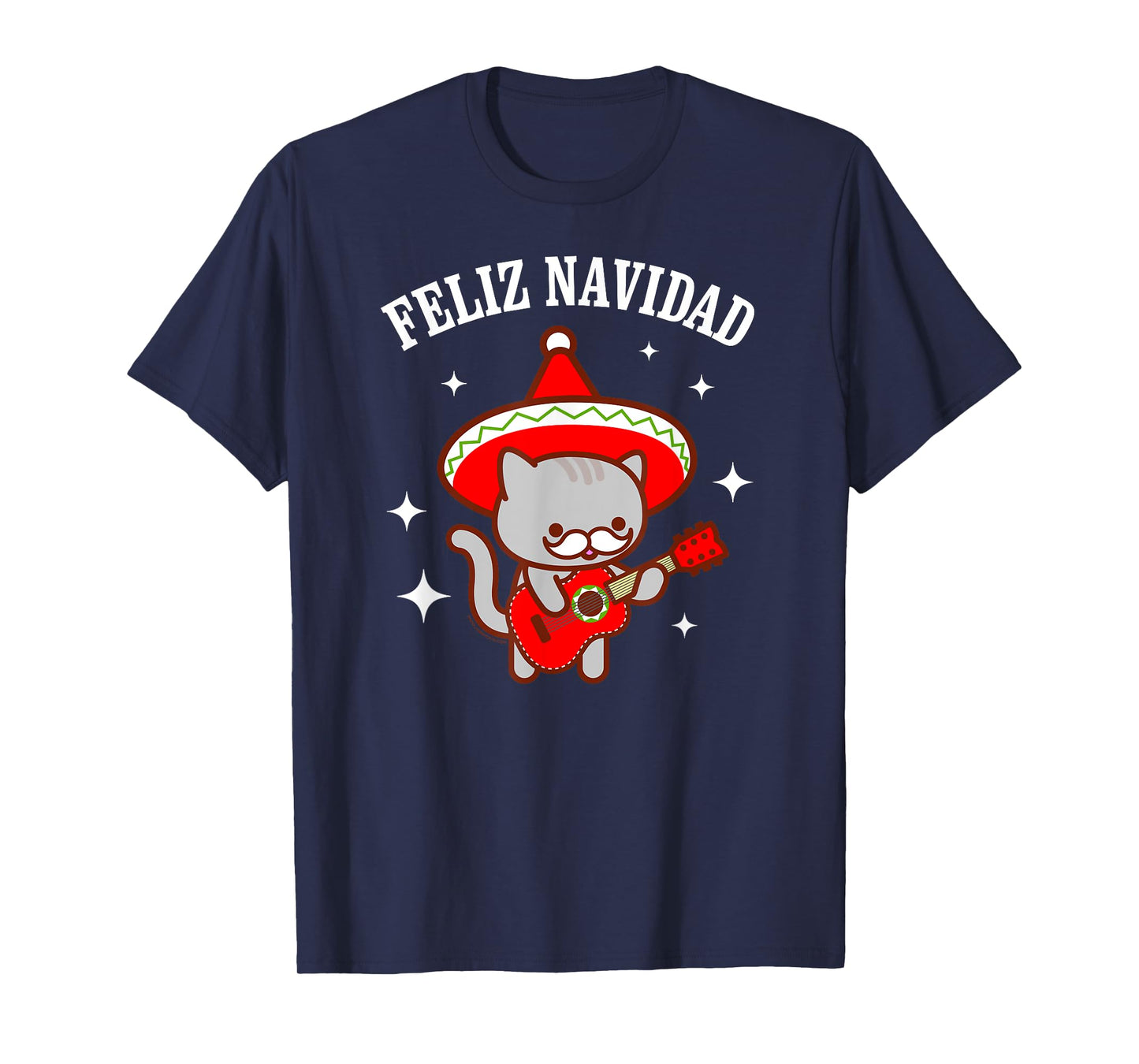 Funny Cat T-shirt - "Feliz Navidad" Christmas T-Shirt