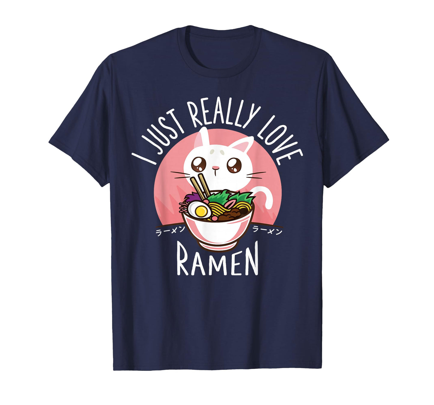 Funny Cat Ramen Anime Merch Kawaii Clothes Graphic Tees Men T-Shirt