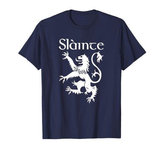 Slainte Cheers In Scots Gaelic Shirt Scottish Lion Rampant T-Shirt