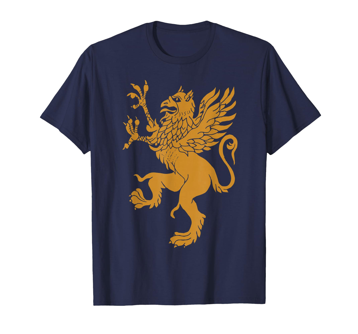 Griffin Gold Eagle Lion Medieval Bird Welsh Design T-Shirt