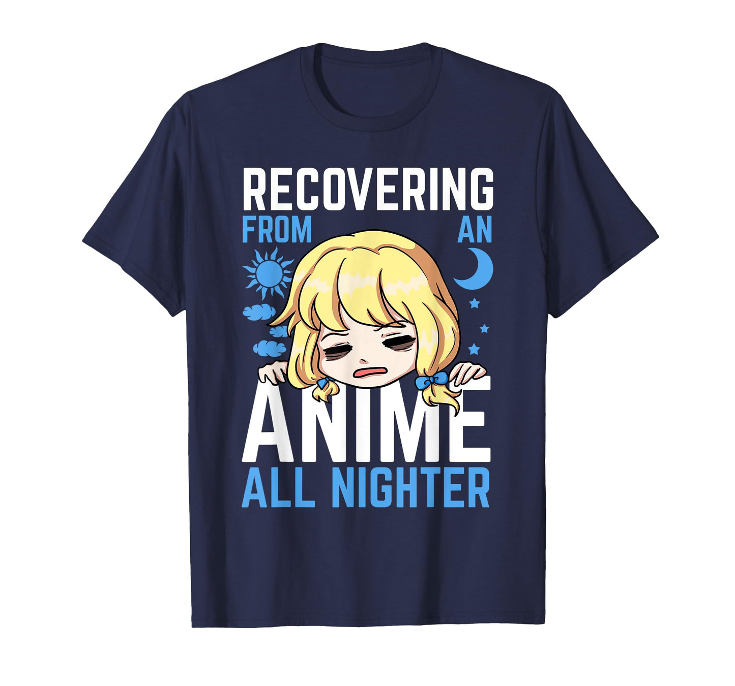 Anime All Nighter Japanese Manga Sun Series Moon Cloud Star T-Shirt