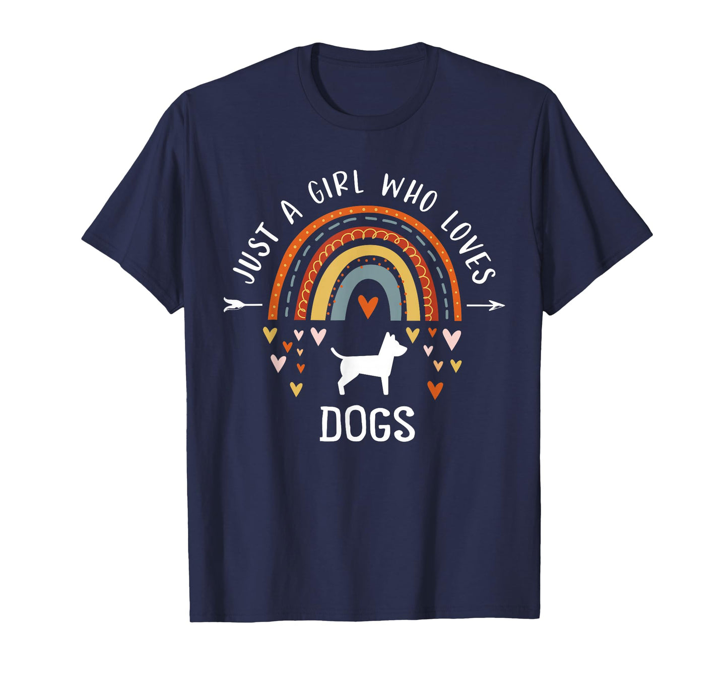 Just A Girl Who Loves Dogs Rainbow Gifts For Dog Lover Women T-Shirt