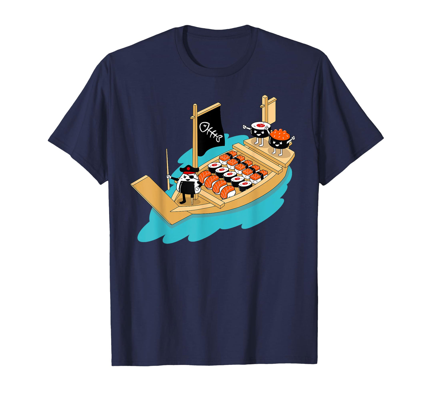 Sushi Boat Pirate | Sashimi Fish Rice Japan Fans Gift T-Shirt