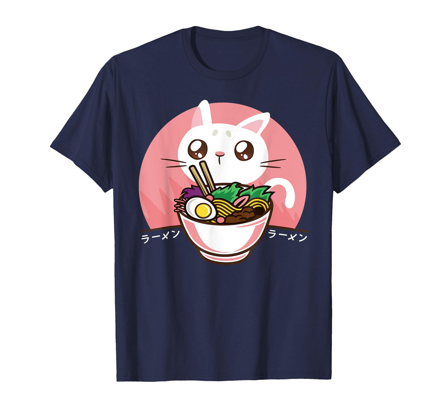 Kawaii Japanese Ramen Noodles Anime Cat Lover Gift T-Shirt