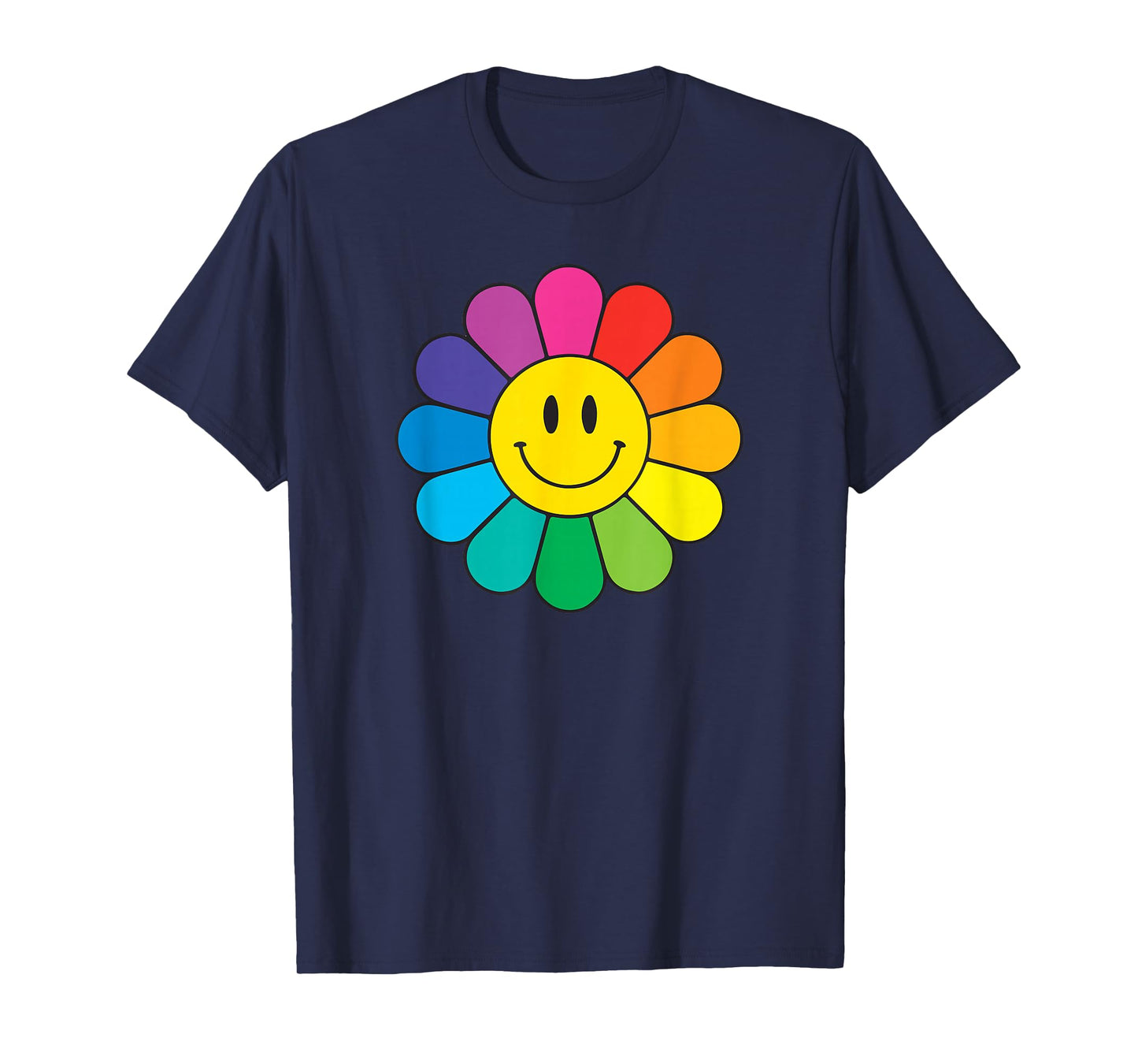 Happy Retro Rainbow Flower T-Shirt