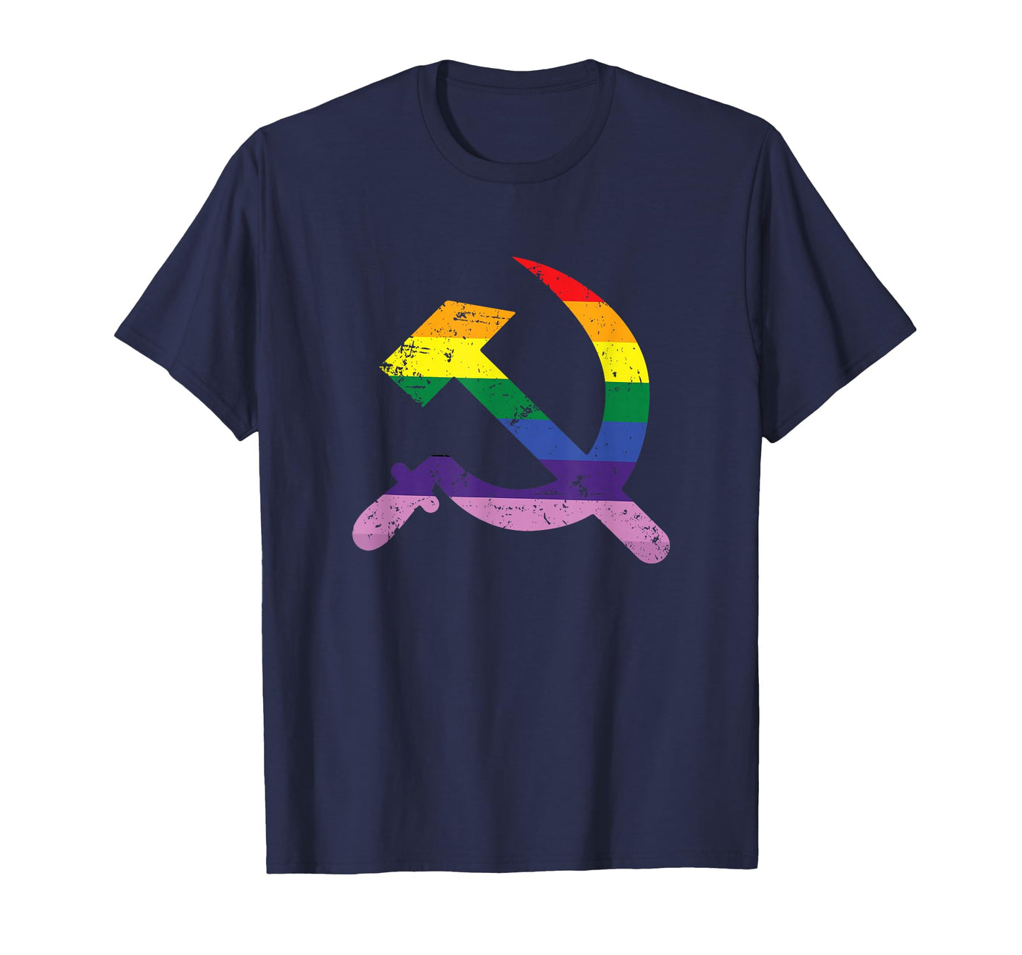 LGBTQ Hammer And Sickle Communist Rainbow Flag Pride T-Shirt