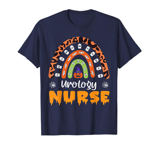 Urology Nurse RN Leopard Rainbow Women Halloween Costume T-Shirt