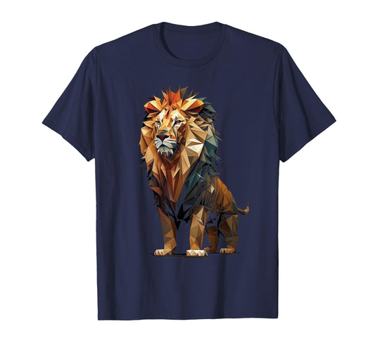 Lion colorful lions King Of Animals From Africa Polygon T-Shirt