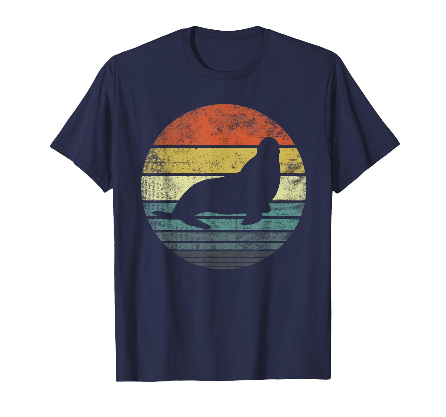 Seal Lover Gifts Retro Vintage Sea Lion Animal Silhouette T-Shirt
