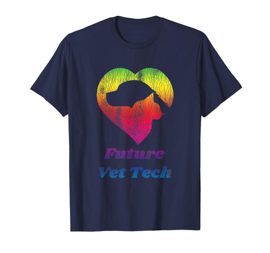 Future Vet Tech - Worn Distressed Rainbow Look T-Shirt
