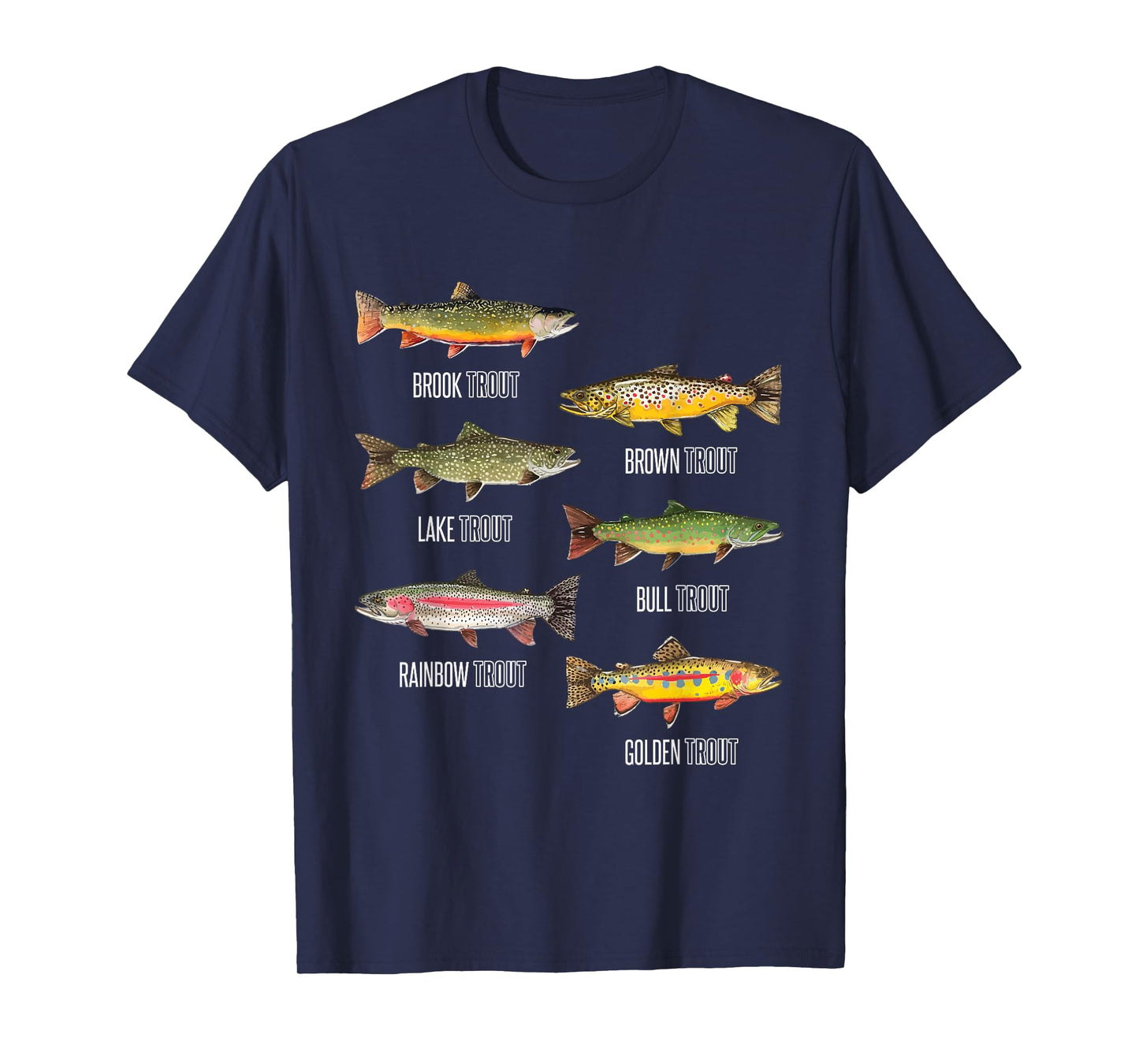 Types of Trout Fish Species Fishing Gift T-Shirt T-Shirt