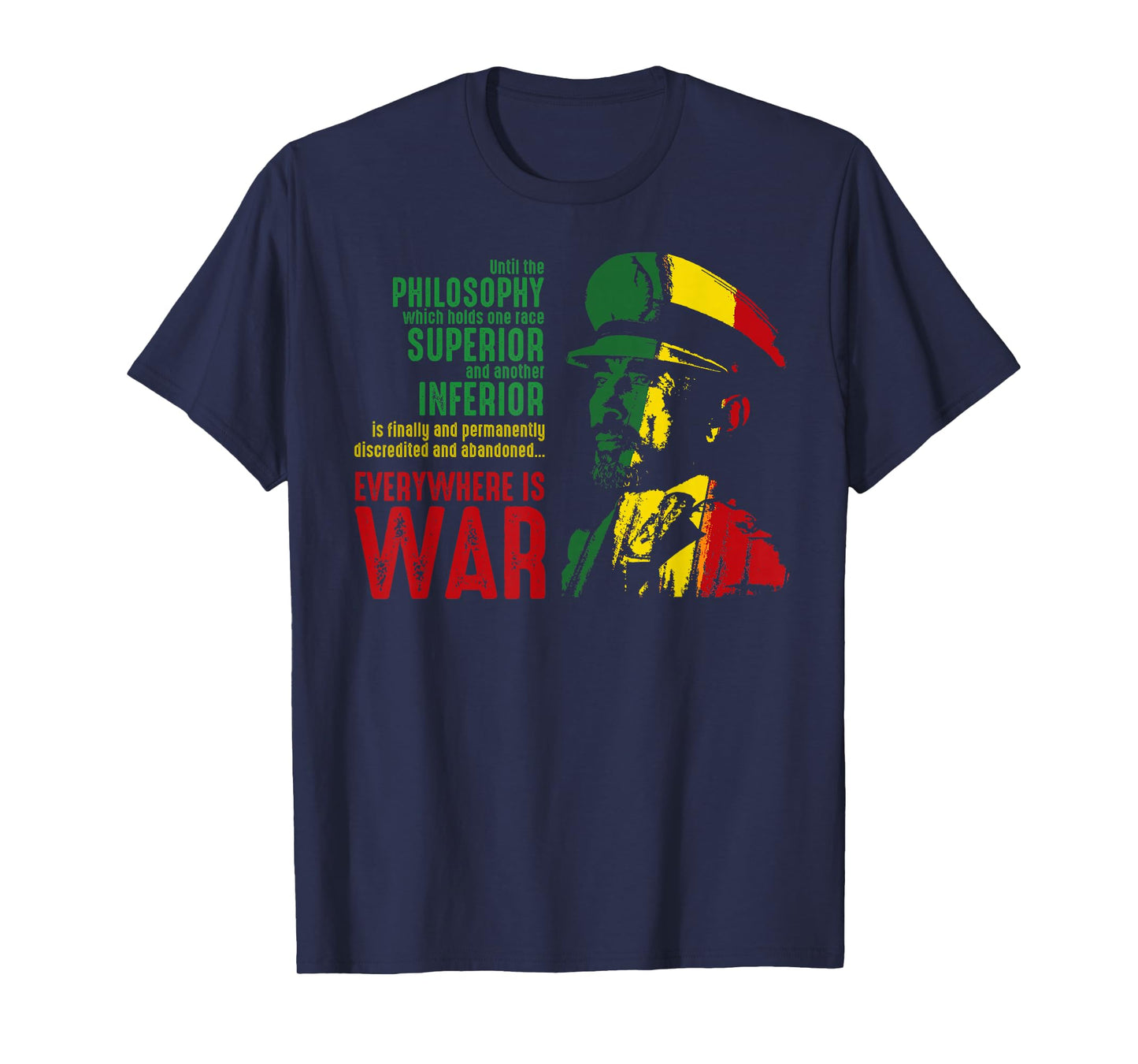 Haile Selassie Speech War Judah Lion Shirt Jah Bless Rasta T-Shirt