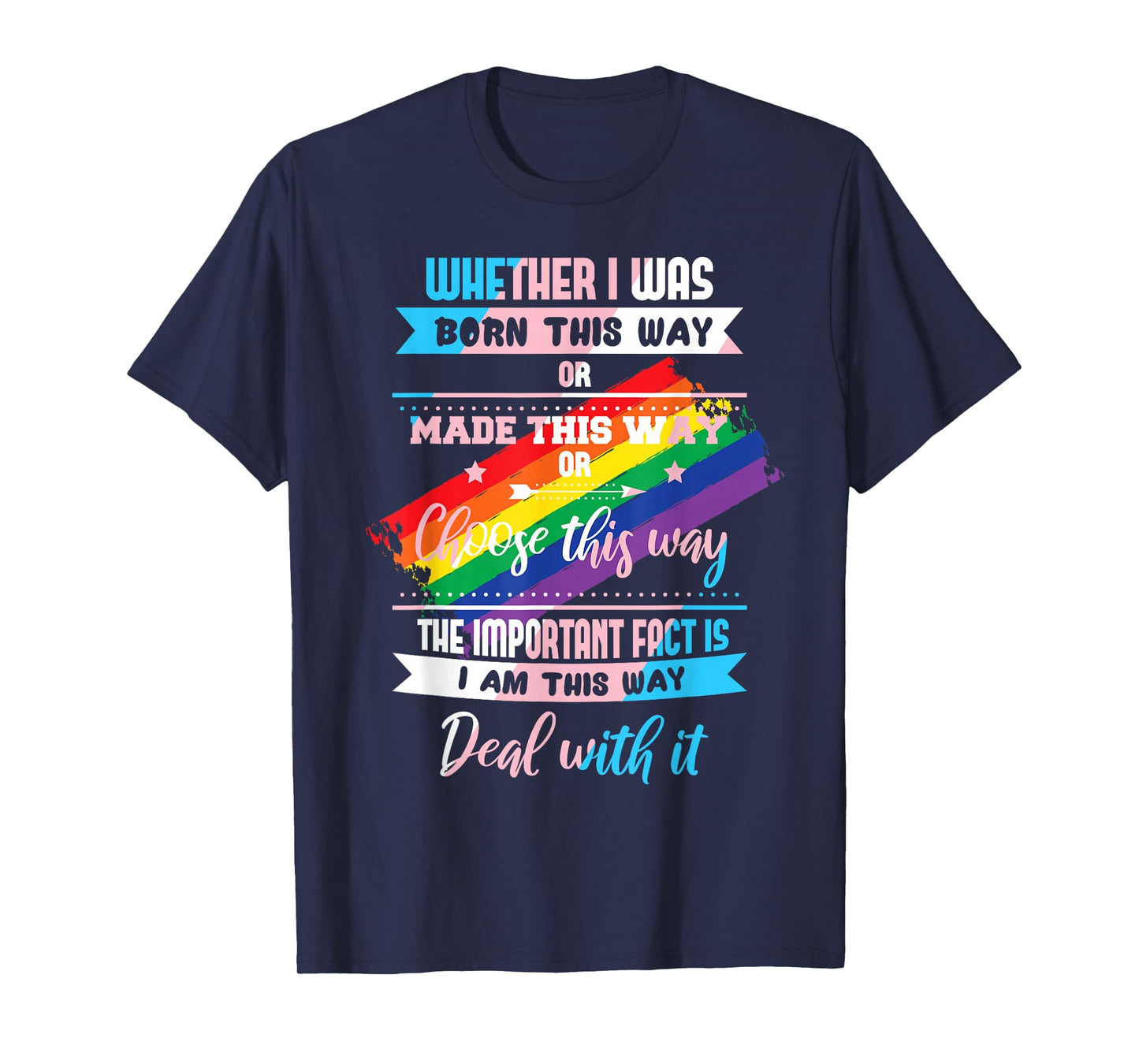 LGBTQ Born This Way Transgender T-Shirt Small
