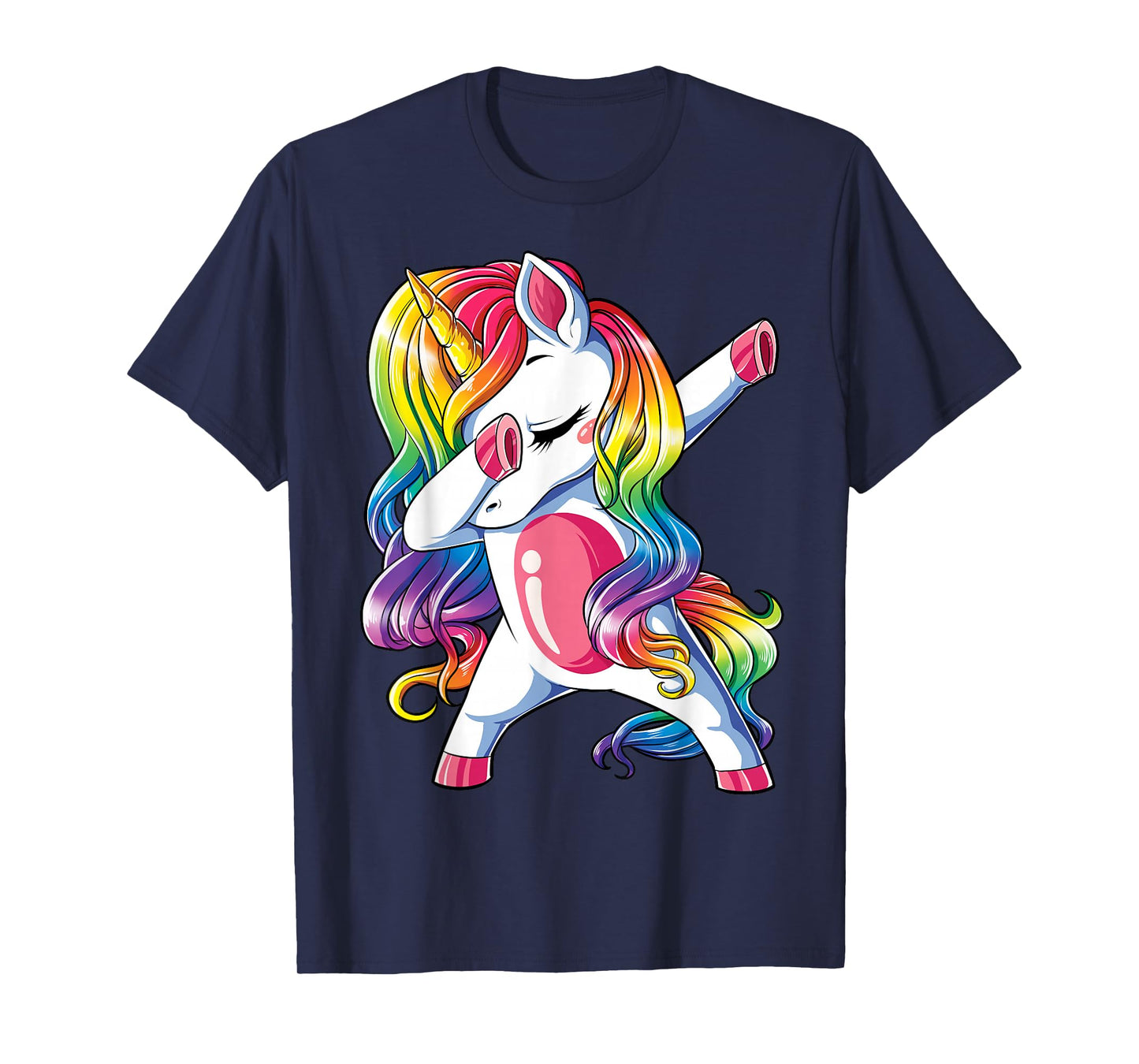 Dabbing Unicorn T Shirt Girls Kids Women Rainbow Unicorns T-Shirt