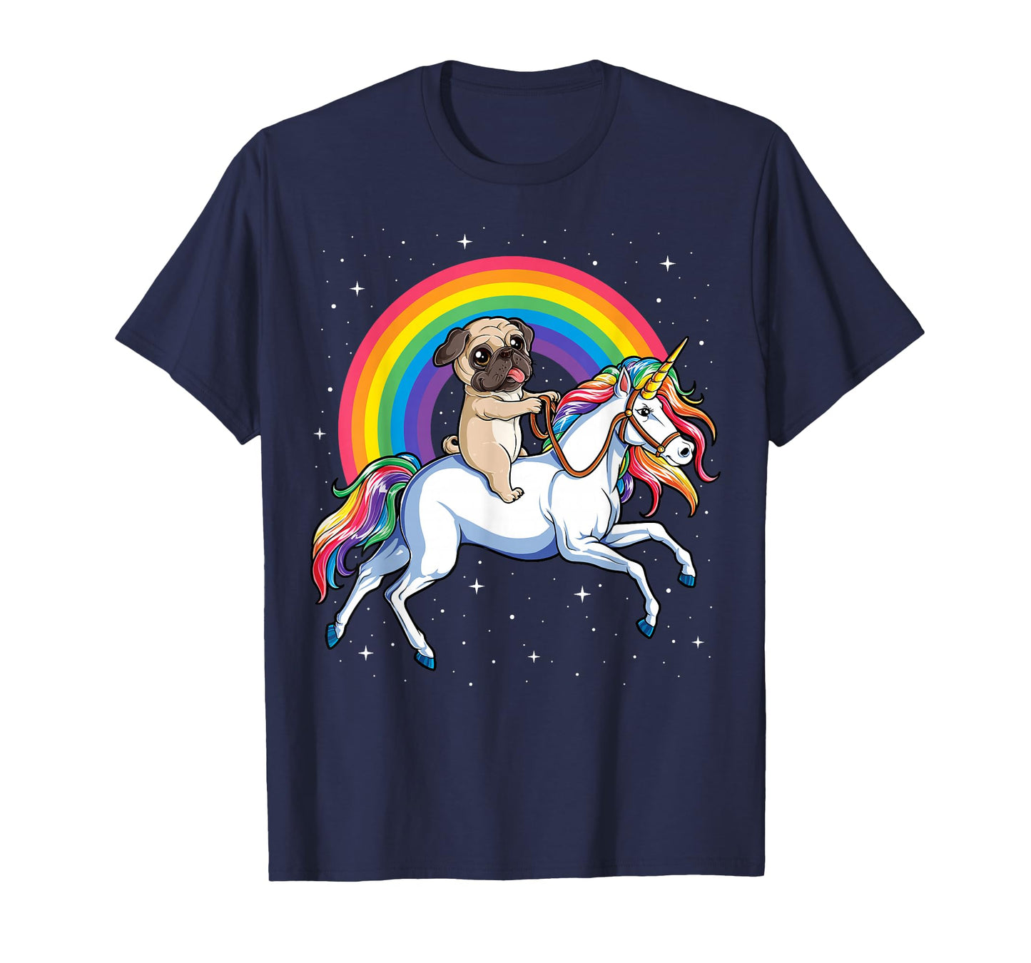 Pug Unicorn T shirt Girls Kids Space Galaxy Rainbow Pugicorn T-Shirt