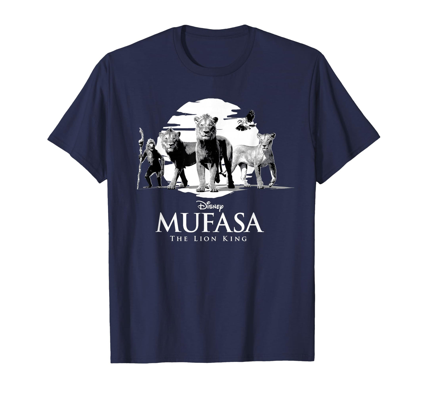 Disney Mufasa: The Lion King Movie Black & White Characters T-Shirt