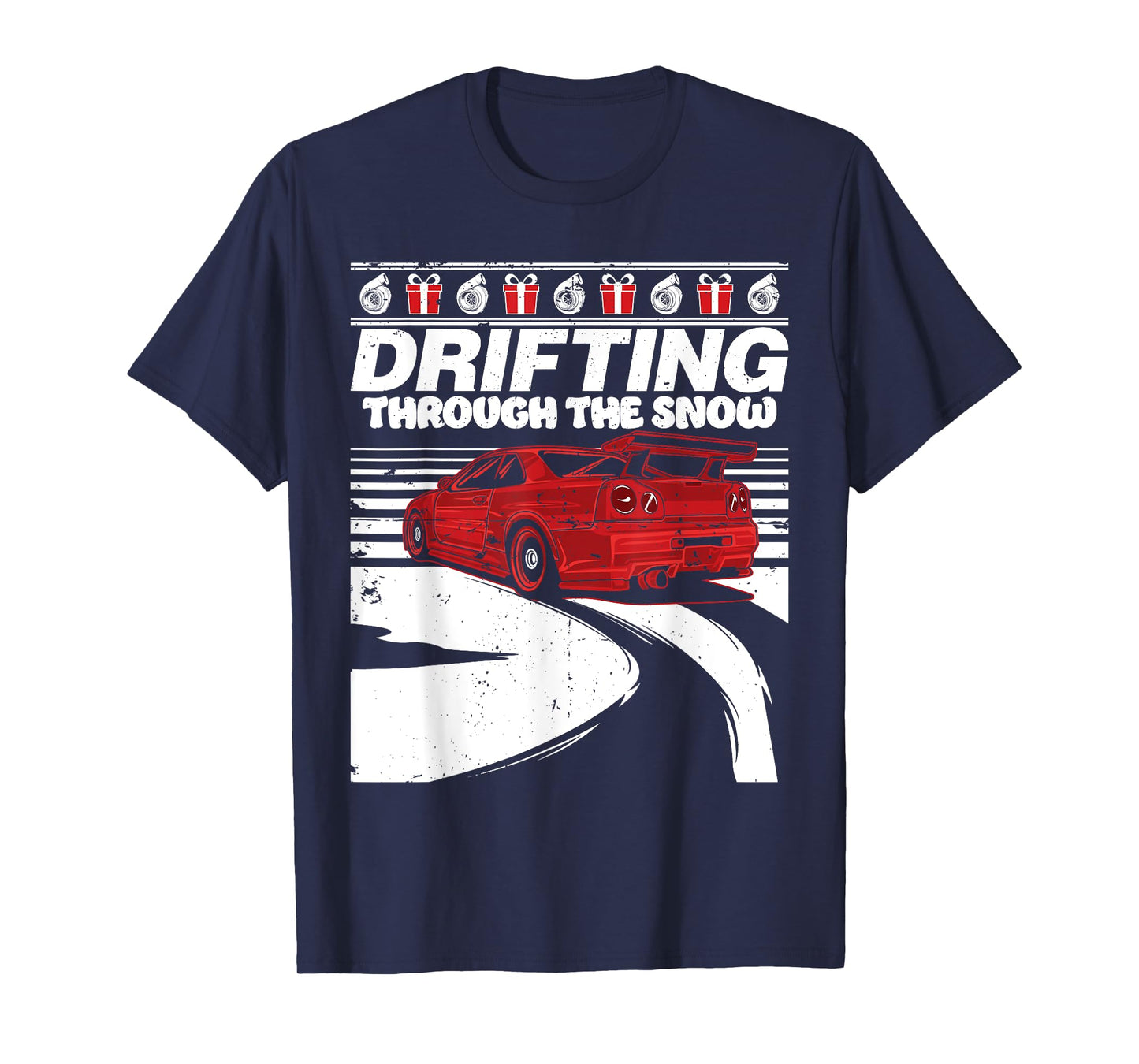 Import Car Ugly Christmas T Shirt Gift Drifting Through Snow