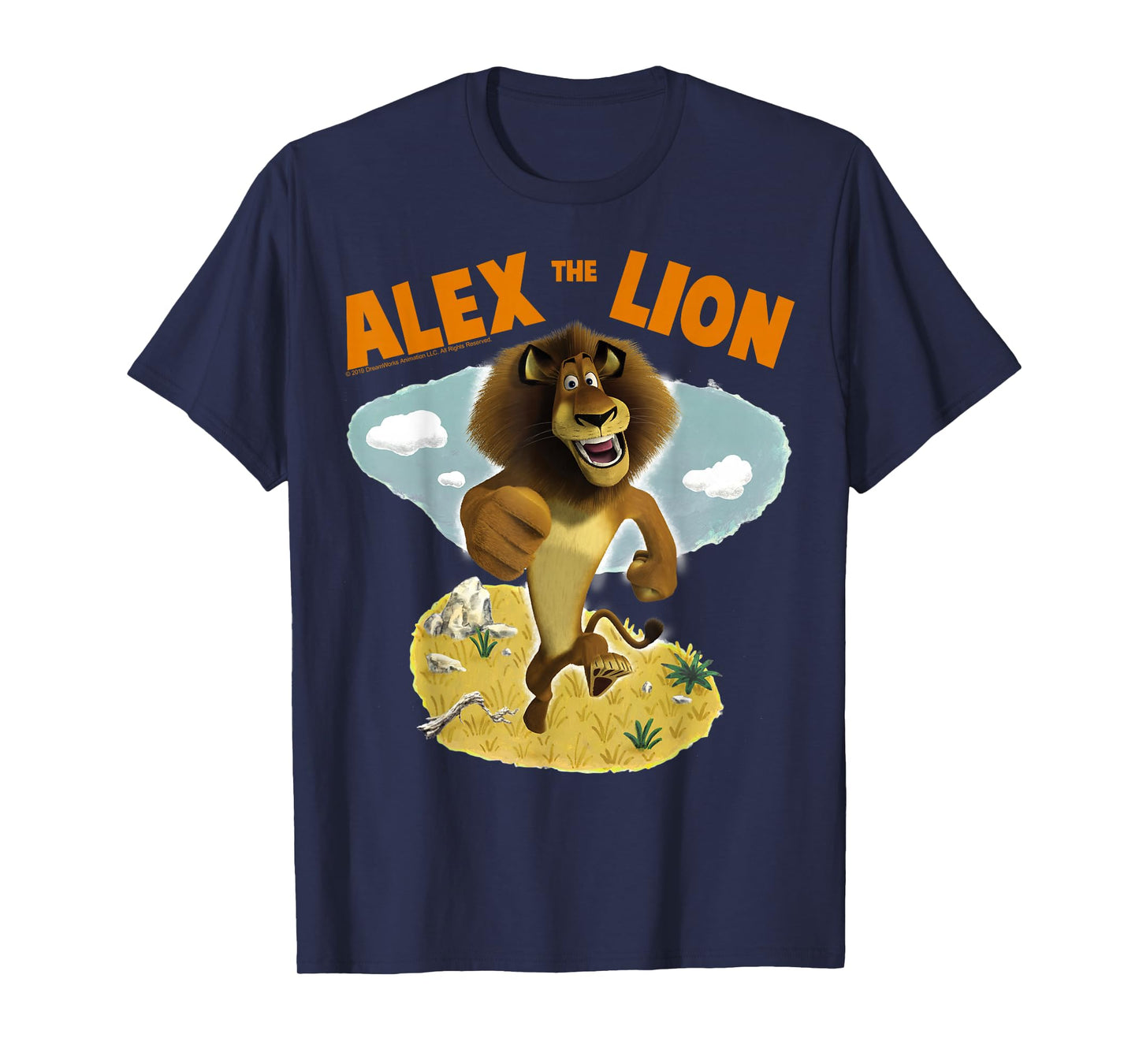 Madagascar Alex The Lion Desert Text Poster T-Shirt