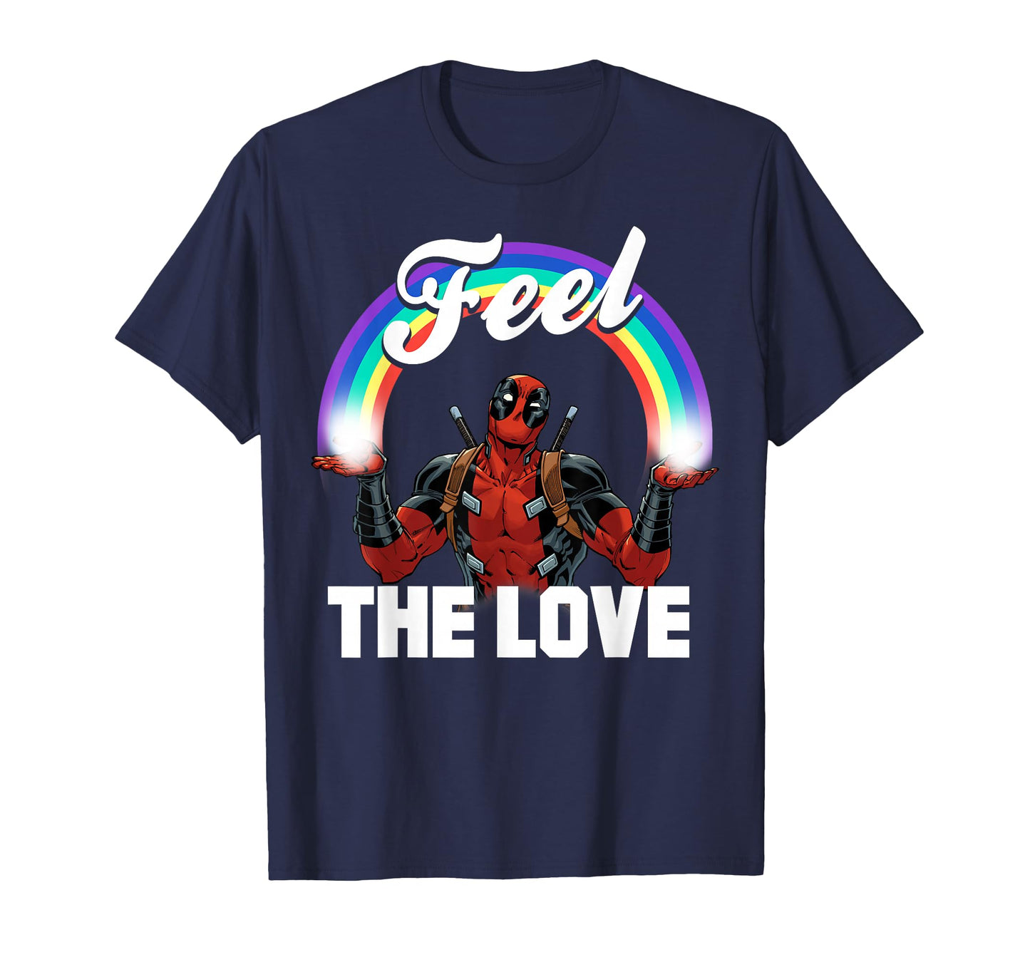 Marvel Deadpool Feel The Love Full Rainbow Arch T-Shirt T-Shirt