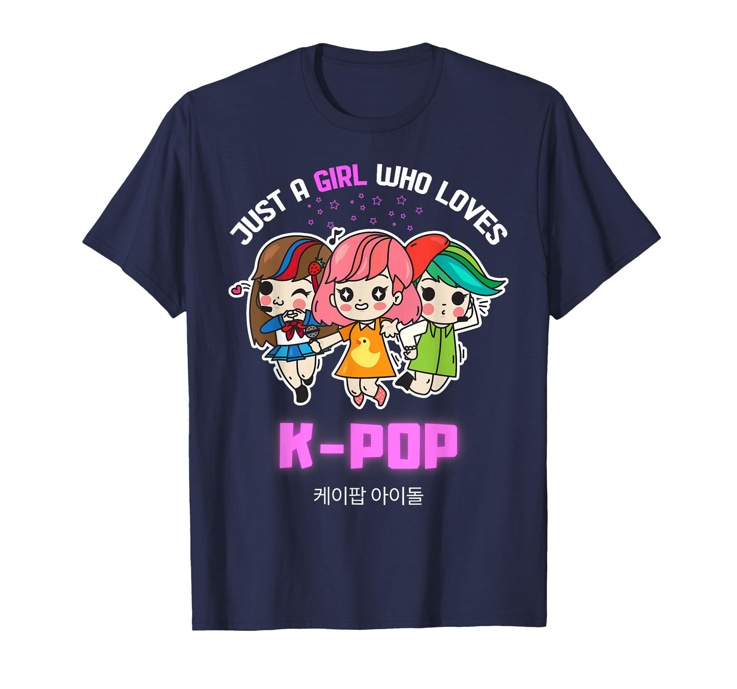Just A Girl Who Loves K-Pop Gift for Teen Girls K-Pop Merch T-Shirt