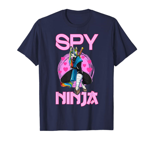 Spy Ninja Unicorn Gamer Rainbow Spies Samurai T-Shirt