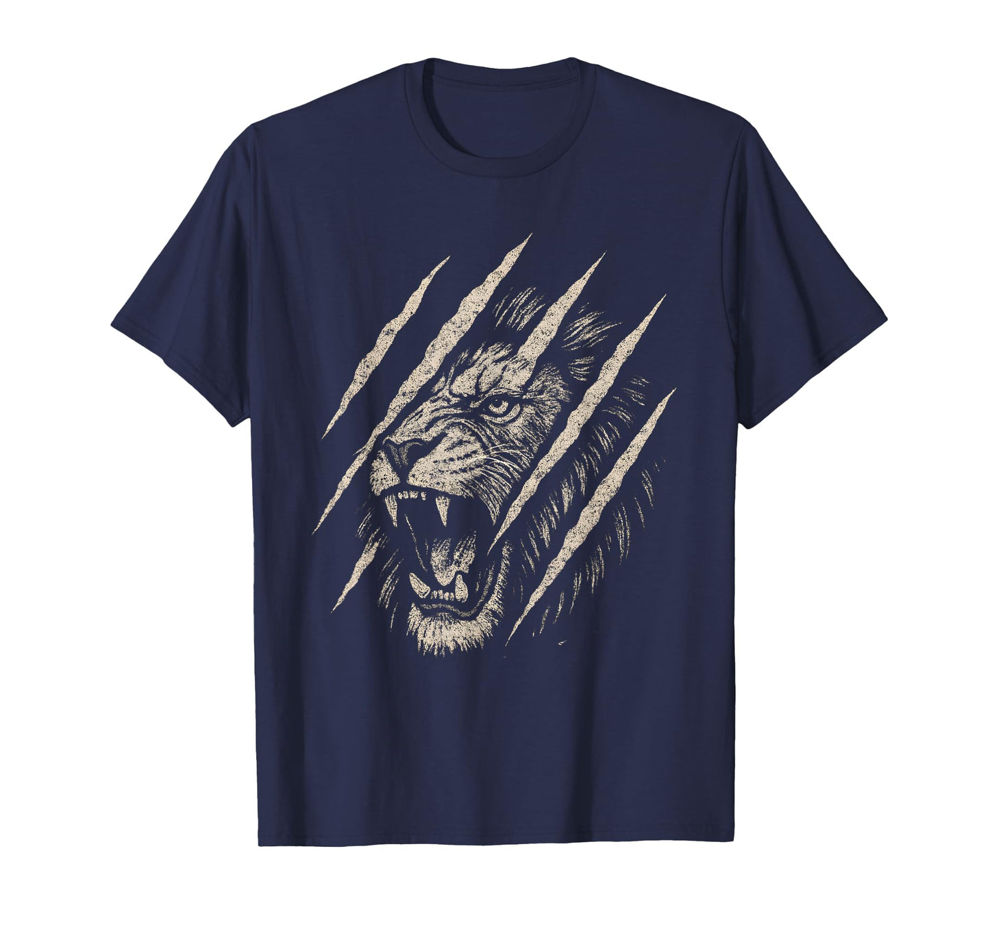 Fierce Roaring Lion T-Shirt Eye Graphic Lion Claw Scratch T-Shirt