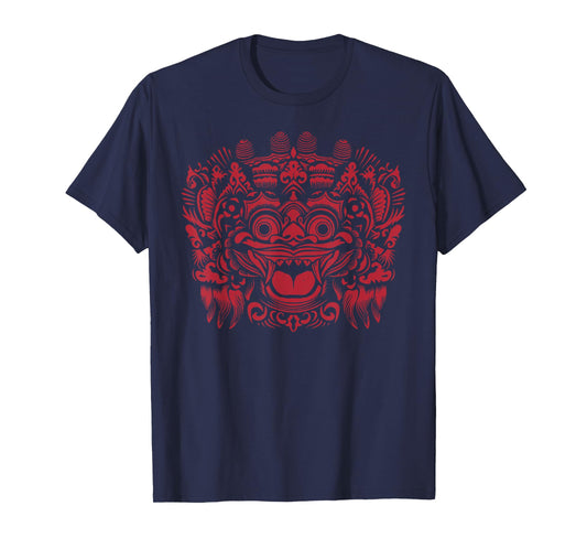 Indonesian Barong Bali Mask Dragon Panther Spirit Indonesia T-Shirt