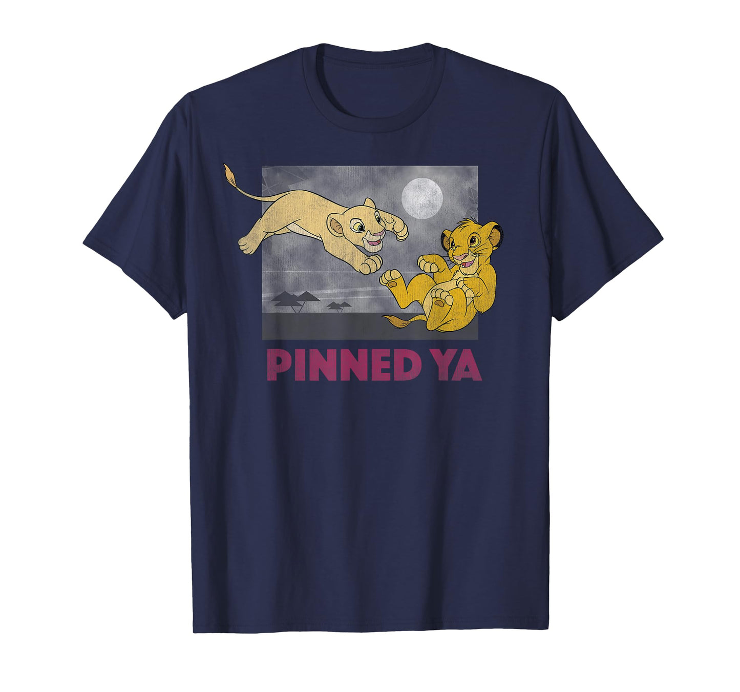 Disney The Lion King Pinned Ya Young Simba & Nala Panel Logo T-Shirt