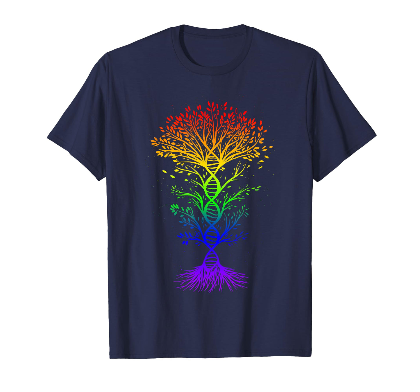 LGBTQI Rainbow Flag DNA Tree Gay Pride T-Shirt