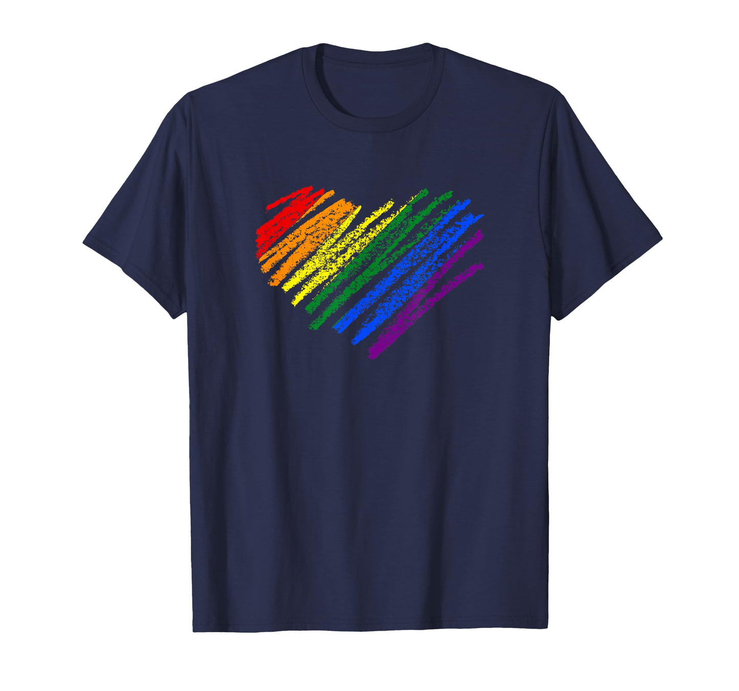 Hand Drawn Heart Gay Pride Flag - LGBT LGBTQ Rainbow Heart T-Shirt