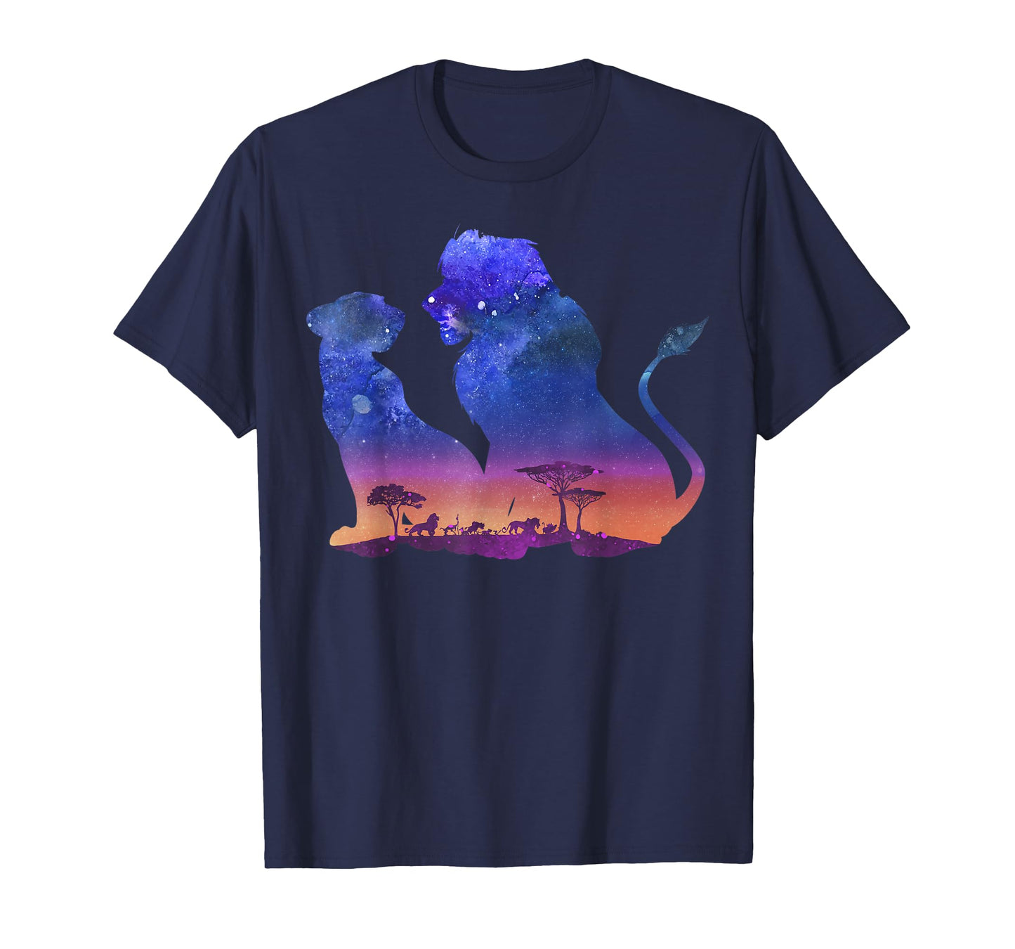 Disney The Lion King Simba And Nala Silhouette Fill T-Shirt