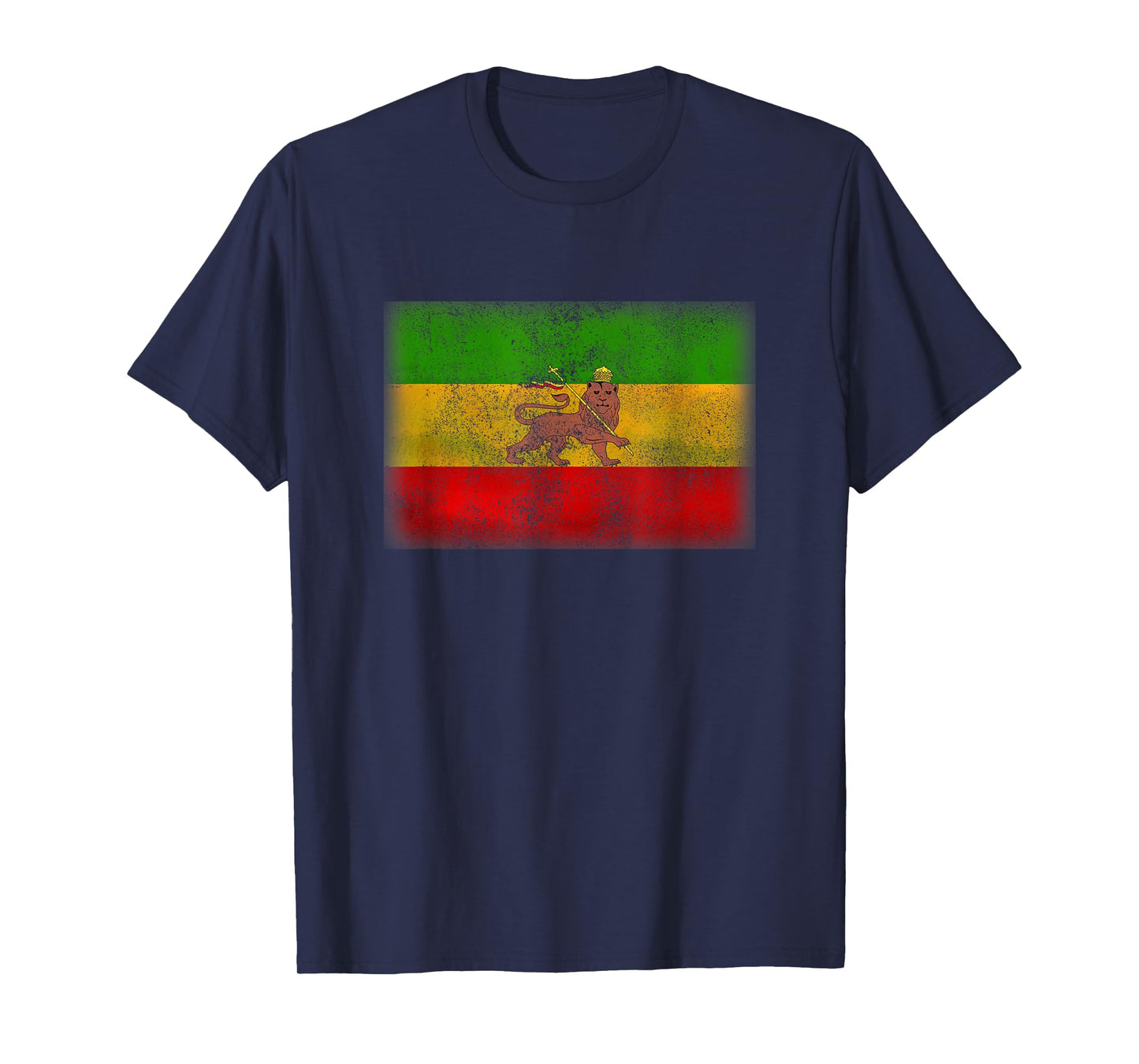 Old Ethiopia Flag Rastafari Shirt Vintage Lion of Judah Gift T-Shirt