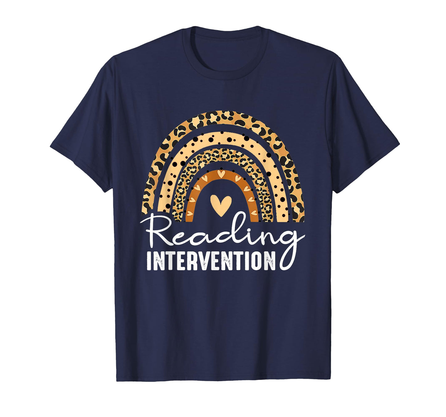 Reading Intervention Teacher Leopard Rainbow T-Shirt