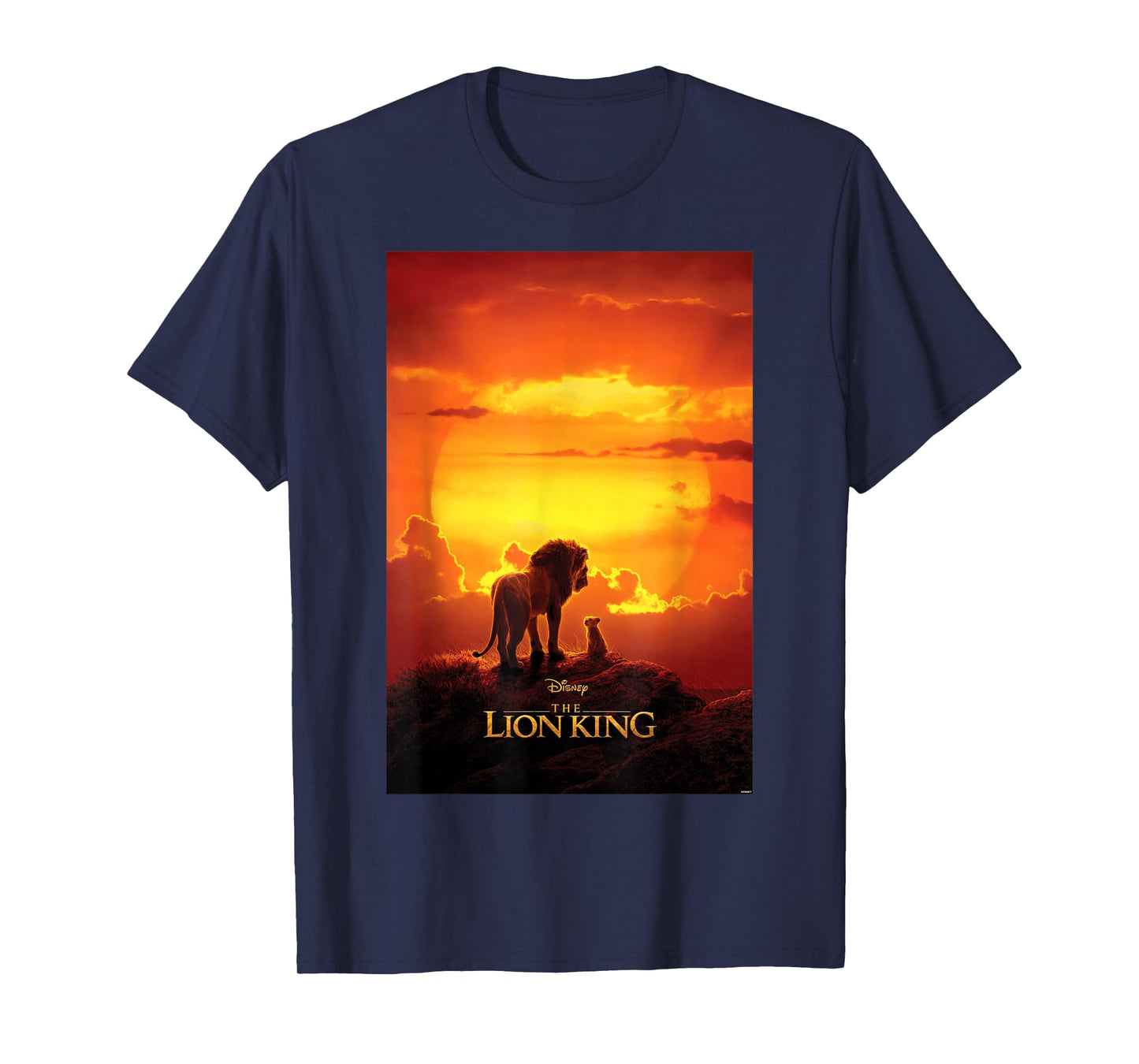 Disney The Lion King Live Action Mufasa Simba Sunset Poster T-Shirt