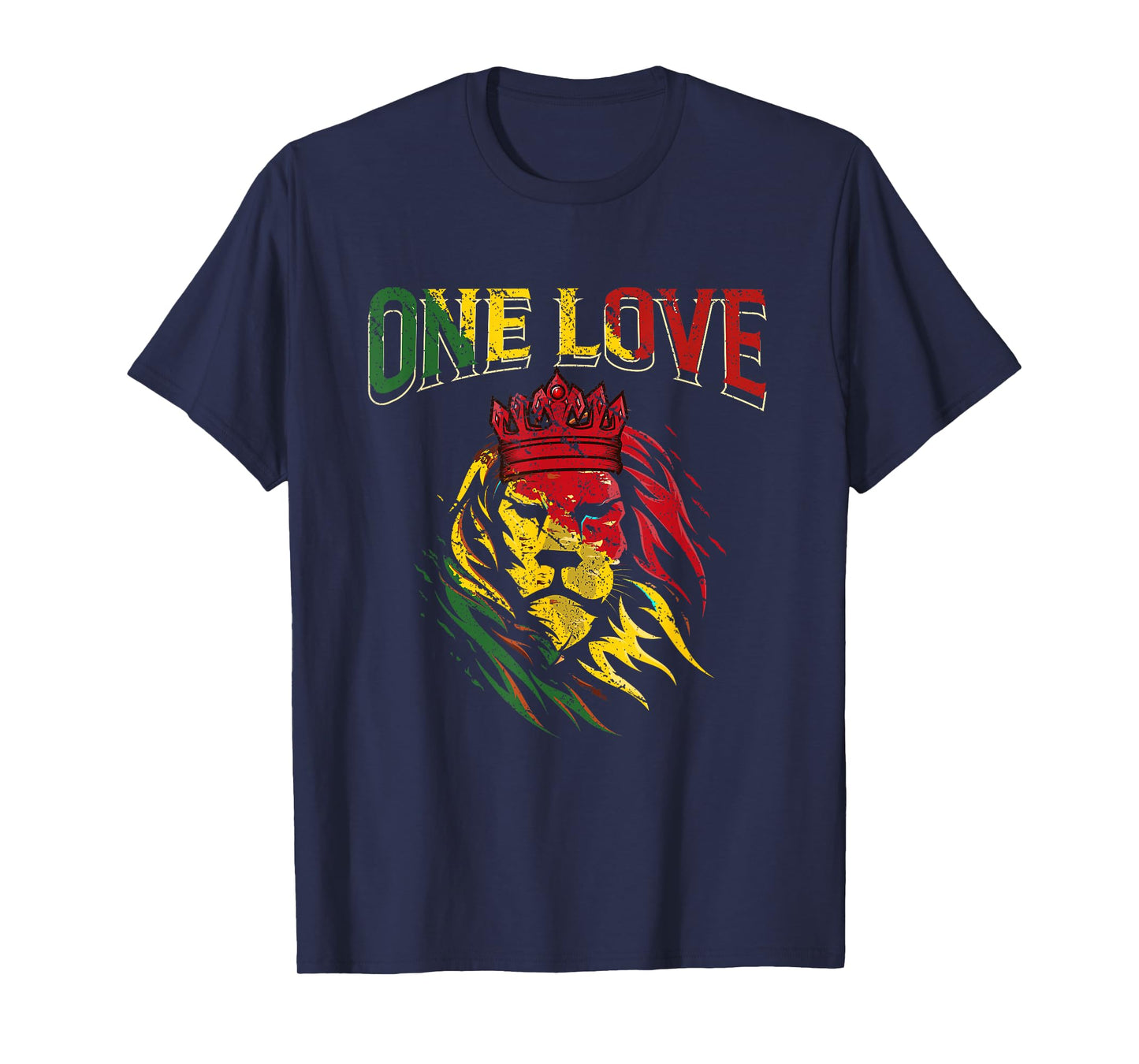 One Love Rasta Lion Jamaican Pride Reggae African T-Shirt