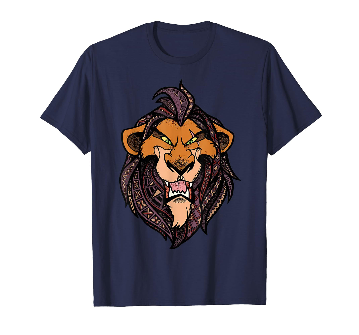 Disney Lion King Scar Geometric Pattern Fill Portrait T-Shirt