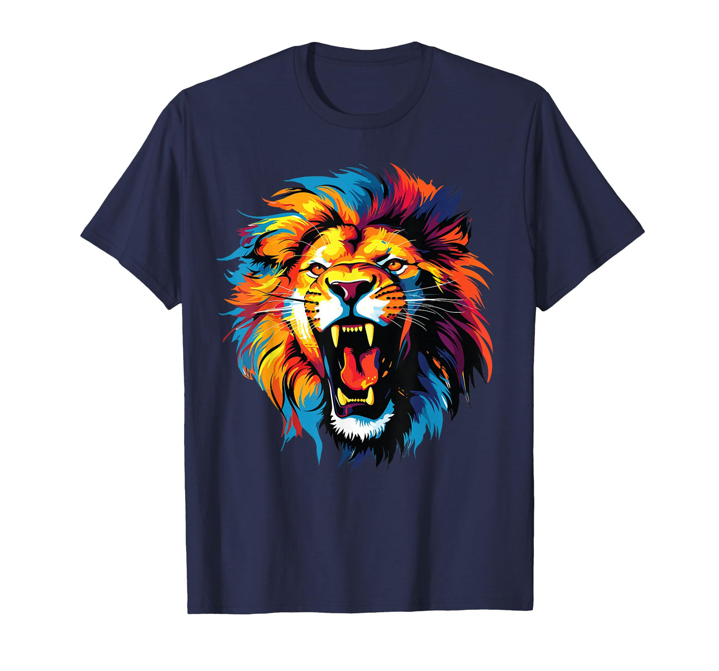 colorful lion head art for lover lions King African animals T-Shirt