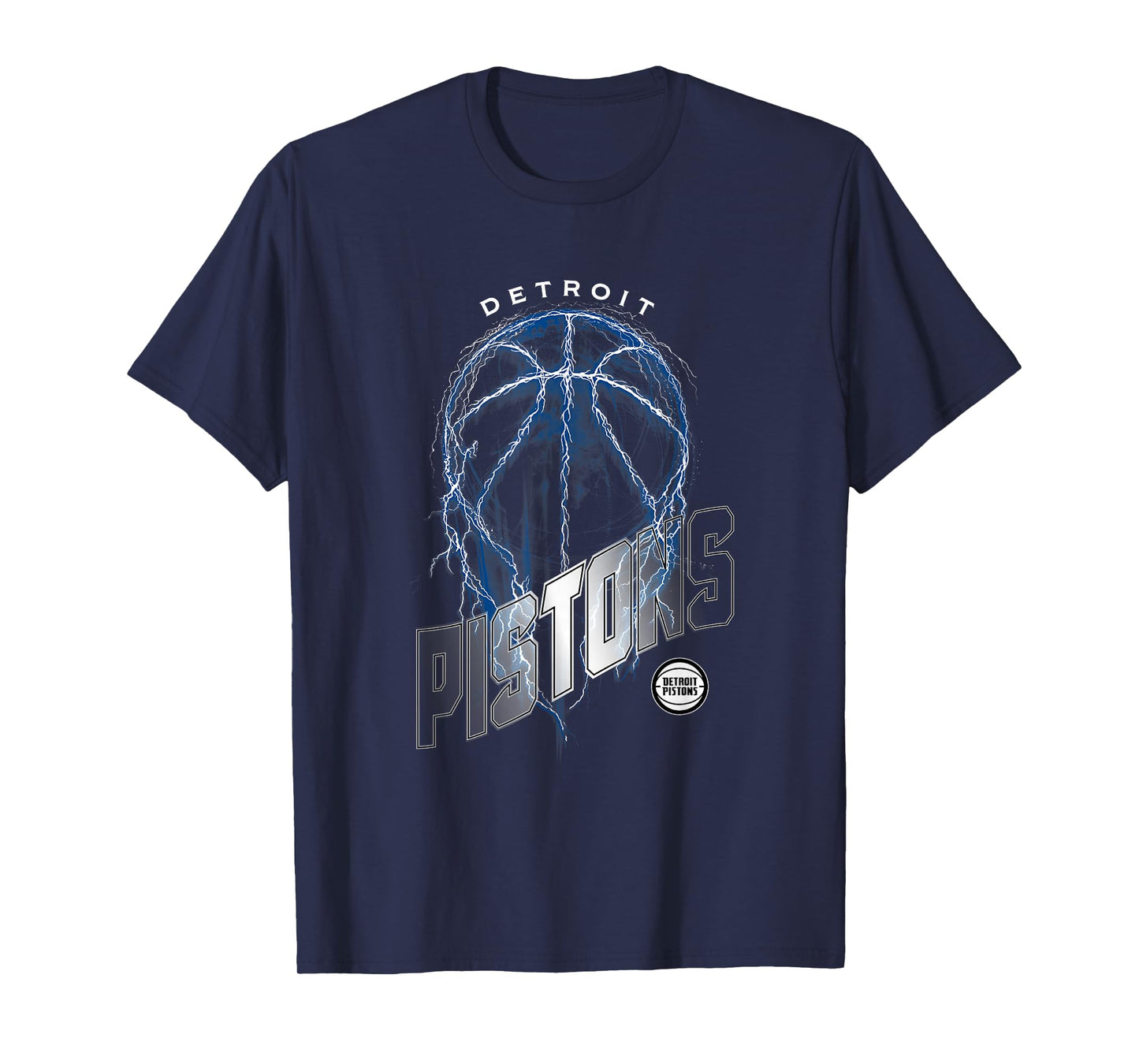 NBA Detroit Pistons Lightning Bolt Basketball Logo T-Shirt