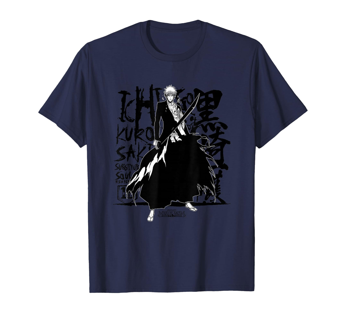 Bleach Ichigo Anime T-Shirt, Unisex-Adults, Grey, Small, Short Sleeve, Cotton, Classic Fit, Unique Bleach Ichigo Design