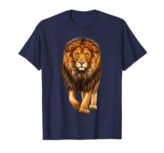 Lion Walking Realistic for Lovers Lions King African Animal T-Shirt