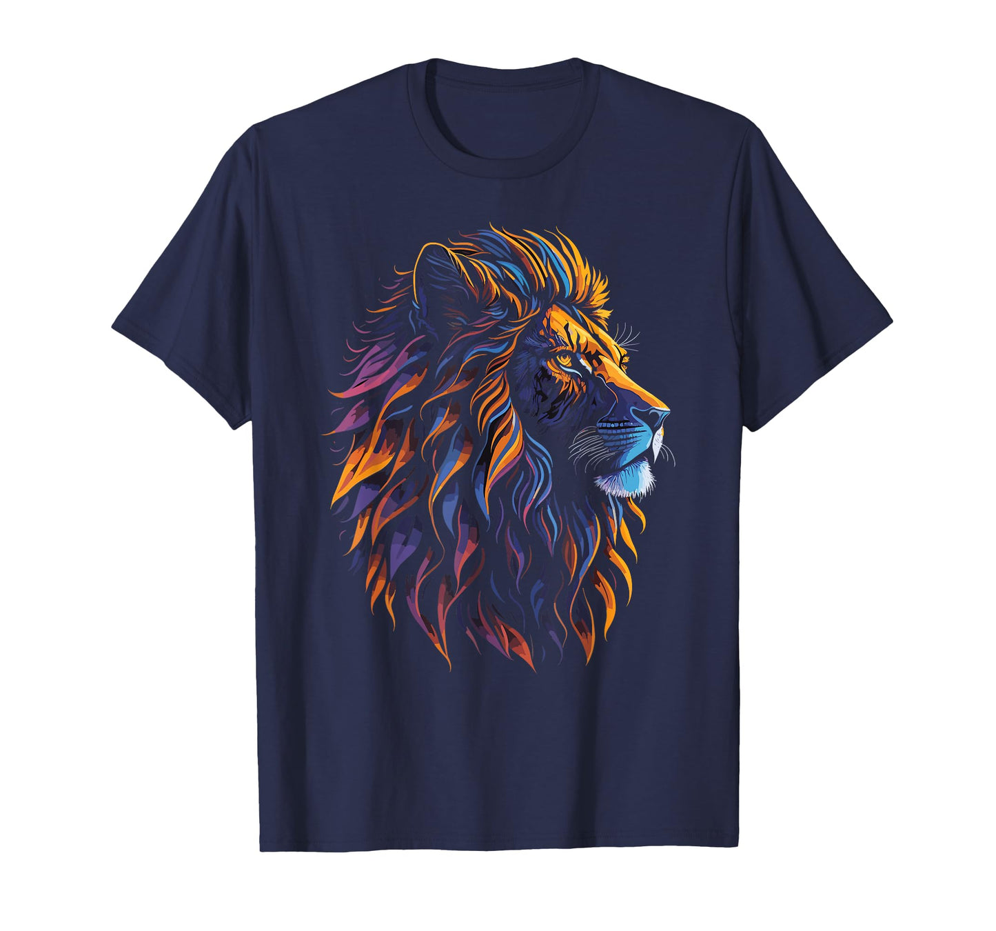 colorful lion head art for lover lions King African animals T-Shirt