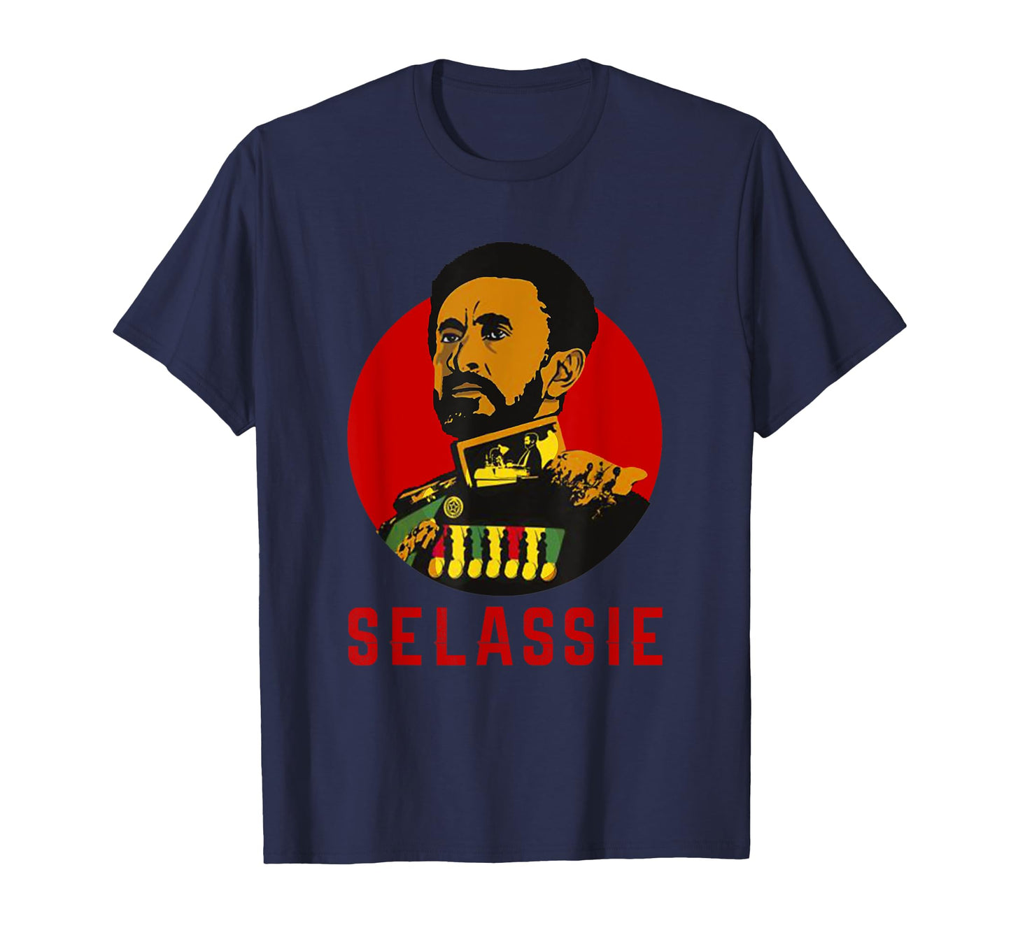Ethiopian Selassie Emperor Haile Selassie Face Rasta T-Shirt