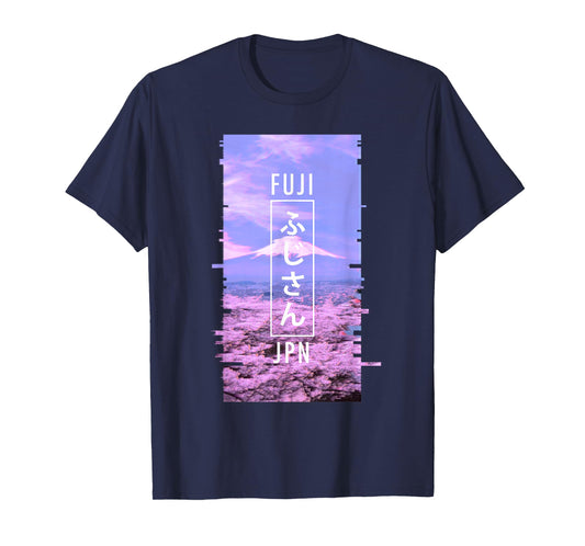 Mt Fuji Japan Glitch Art - Japanese Otaku Vaporwave T-Shirt