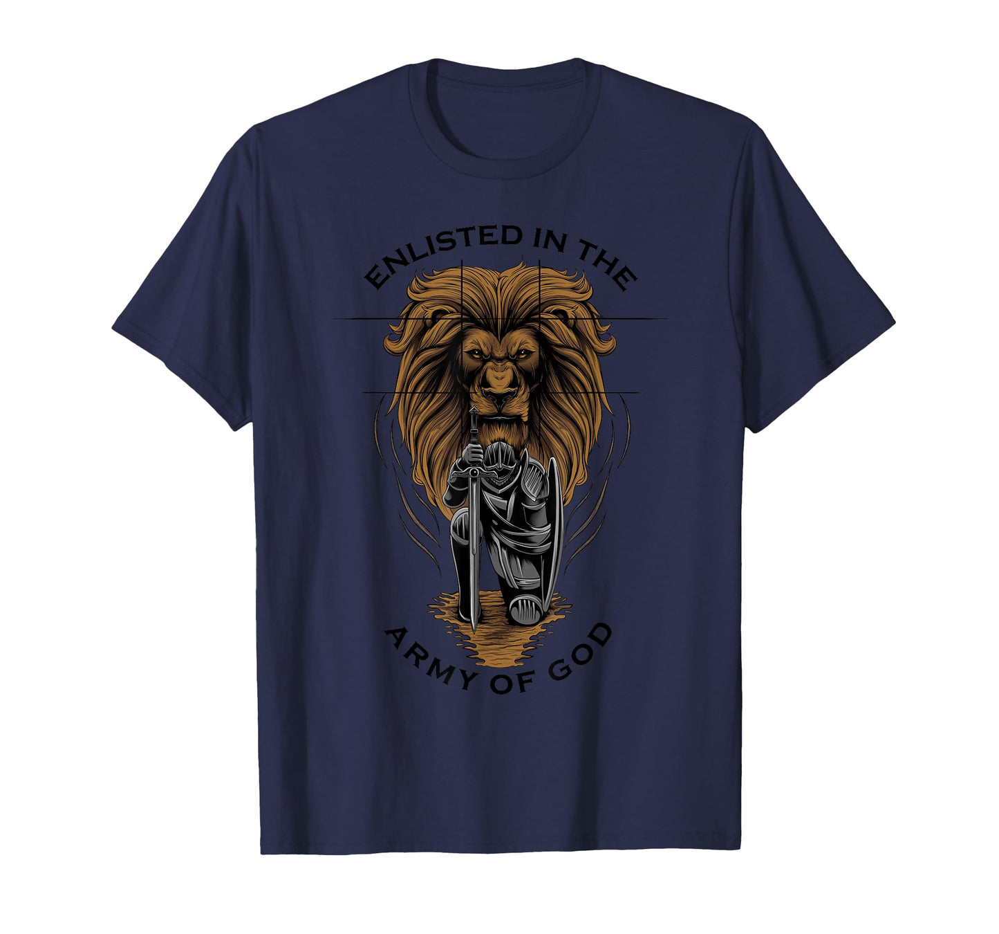 Gods Army Christian Faith Lion Warrior Religious Gifts Men T-Shirt