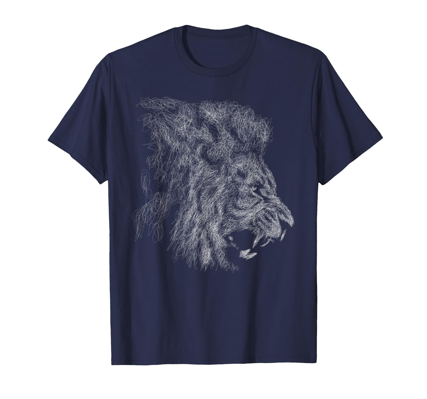 Lion Roar scribble black art for lover lions King of Animals T-Shirt